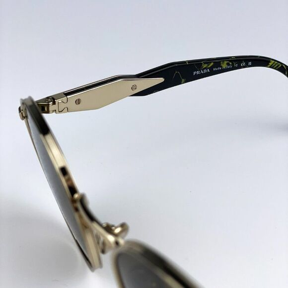 NEW Prada PR56ZS ZVN01T Gold Brown Oval Metal Unisex Sunglasses - Picture 9 of 12